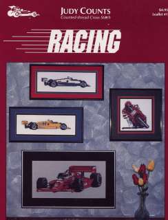 Racing Indy Cars by Judy Counts Cross Stitch Pattern  