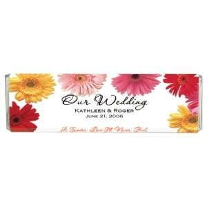  Gerber Daisy Personalized Wedding Chocolate Bar 
