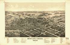 45 Antique Historic Panoramic Maps of Ohio OH on CD  