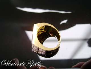 This custom made, 14k yellow gold finish ring is an exclusive, one of 