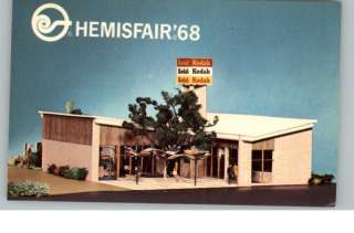 1968 HemisFair San Antonio TX Worlds Fair Old Postcard  