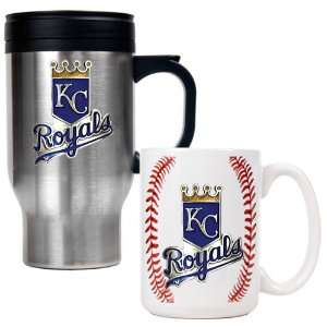 Kansas City Royals MLB Stainless Steel Travel Mug & Gameball Ceramic 