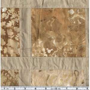  45 Wide Batik Patchwork Windowpane Tan Fabric By The 