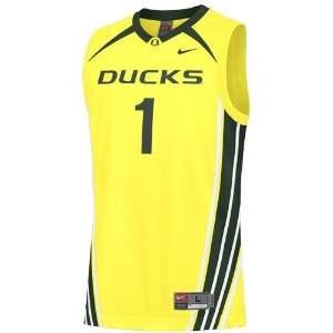 Nike Oregon Ducks #1 Yellow Replica Basketball Jersey  