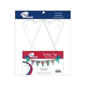  Paper Accents Chipboard Pennants Scallop Top 4x 6 White 