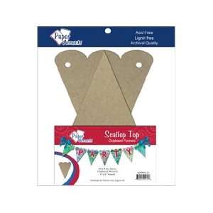  Paper Accents Chipboard Pennants Scallop Top 4x 6 Natural 