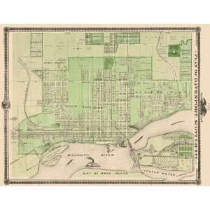  DAVENPORT IOWA (IA/SCOTT CO.) LANDOWNER MAP 1875