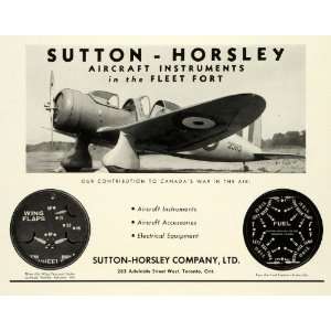  1942 Ad Sutton Horsley Aircraft Fleet Fort Fuel Meter Flap 