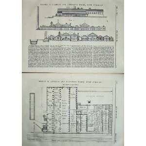  1876 Engineering Plan Adamson Company Works Hyde