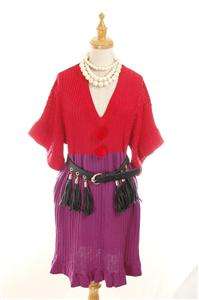 NEW AUTH French Sonia Rykiel Sweater Pompom Oversized Knit Wool Dress 