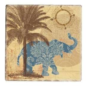  CounterArt Tumbled Tile Excursion/Elephant Coasters, Set 
