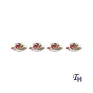  Royal Albert Country Rose Set/4 Espresso Cups & Saucers 