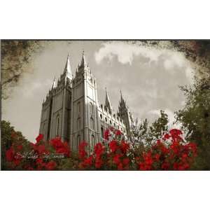  LDS Salt Lake City Temple 7 18x6 Plaque   Framed Legacy 