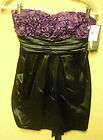 NWT Purple Black Strapless Sun Dress Junior Size LARGE  