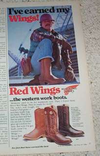 1982 AD Red Wing Shoes western Cowboy boots CUTE GUY AD  