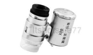 Mini 60X Microscope Loupe LED Magnifier + Currency Detecting