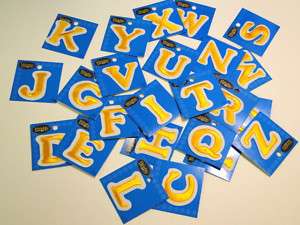 Alphabet A Z Motif Iron On Letters/Sew On Motifs Yellow  