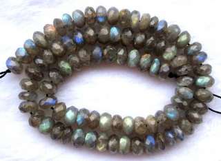 Natural Labradorite Faceted Rondelle Beads 5×8mm15.8  