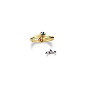 ZALES 14K Gold Delightful Hearts Ring by ArtCarved (2 Stones and Names 