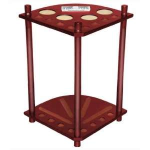  Sterling Deluxe Corner Cue Rack, Mahogany, 8 Cue Sports 