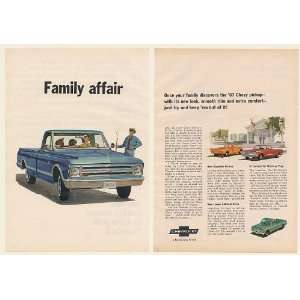 1967 Chevy Fleetside Pickup Truck Family Affair 2 Page Print Ad (50036 