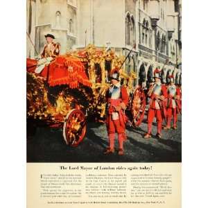  1955 Ad British Travel Lord Mayor Red Parade Guards 