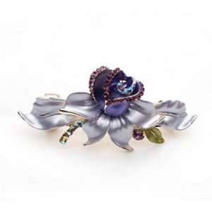    Exquisite Austrian Crystal Blooming Flower Barrette: Beauty