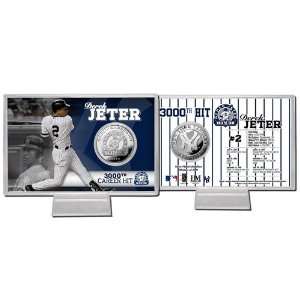  New York Yankees #2 Derek Jeter 3000 Hits Silver Coin Card 