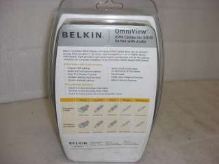 Belkin F1D9100V06 Omniview KVM Cables for SOHO Series with Audio NEW 