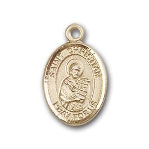   Medal with St. Christian Demosthenes Charm and Baby Boots Pin Brooch