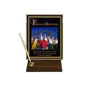 Excellence (Sports) Desktop Pen Set with 8 x 10 Gold Plate and Image 