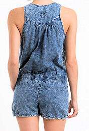 ROXY~ DENIM BLUE RETRO COMFY ROMPER  