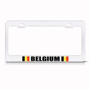  Belgium Belgian Flag White Country Metal license plate 