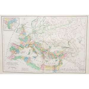  Delamarche Map of Roman Empire and Barbarian North (1858 
