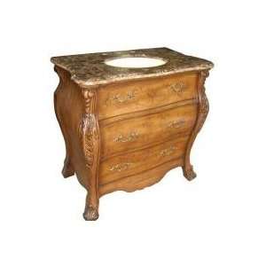  36 Inch Bombay Style Bathroom Vanity with Brown Parquet 
