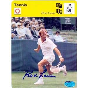Rod Laver autographed sportscaster card (Tennis)  Sports 