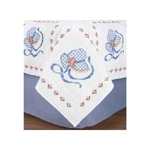  Blue Bonnet Stamped Cross Stitch & Embroidery Quilt Blocks 