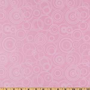  44 Wide Enchanted Garden Circles Light Pink Fabric By 