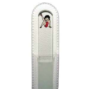   Glass Manicure File / Betty Boop Leg Up Hand Painted Design Beauty