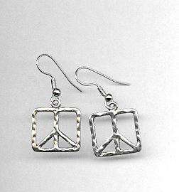 peace sign earrings lead free pewter revisit the 60 s with this 