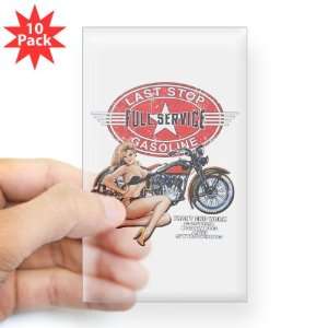   Clear (Rectangle 10Pk) Last Stop Full Service Gasoline Motorcycle Girl