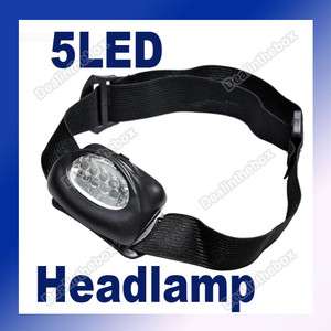 Outdoor 5 LED Flash Hiking Head Light Lamp Torch Bright  
