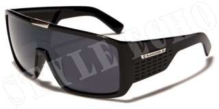 Biohazard Goggle Style Mens Designer Sunglasses Metal Detail on Center 