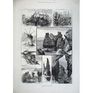   1883 Scilly Isles Tresco Abbey Tusk Rock Peninis Rocks