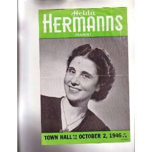  Heida Hermanns Pianist  Handbill NYC Town Hall 1946 