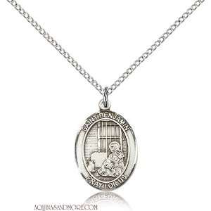  St. Benjamin Medium Sterling Silver Medal Jewelry