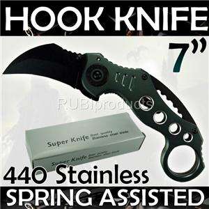 3pc Hunting Knives HOOK Blade Spring Assisted Pocket Knife SET PK68\69 
