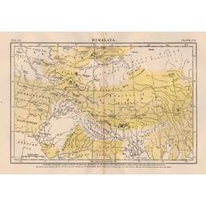  1884 Antique Map of Himalaya from Encyclopedia Britannica 