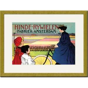  Gold Framed/Matted Print 17x23, Hinde Rywielen Factory in 