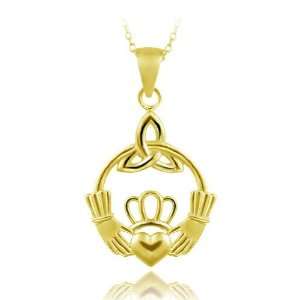   : 18K Gold over Sterling Silver Hands Holding Heart Necklace: Jewelry